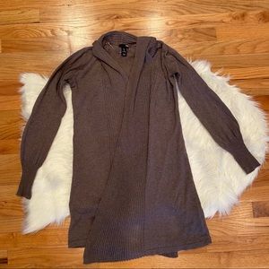 H&M long open cardigan sweater brown